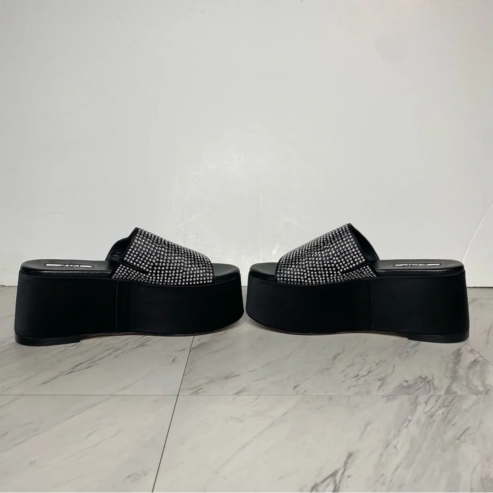 Zigi Gio Jewel Black Platform Slide Sandal 7